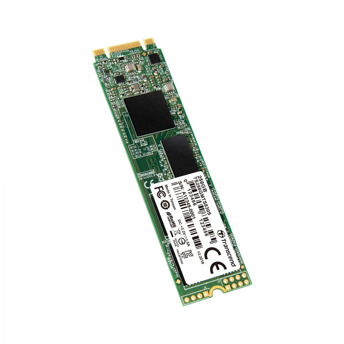 Transcend 256GB M.2 SSD MTS 830 series (22x80mm) R/W: 560/520