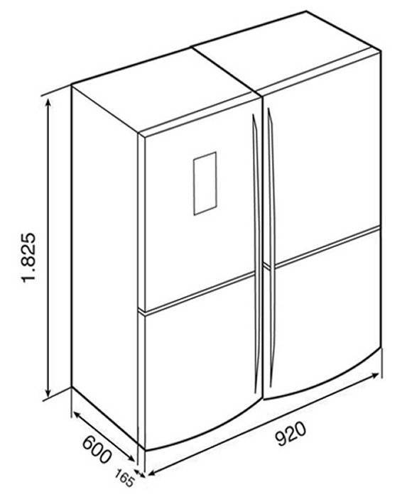 Размеры большого холодильника