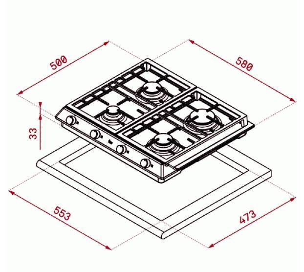 Газовая плита чертеж