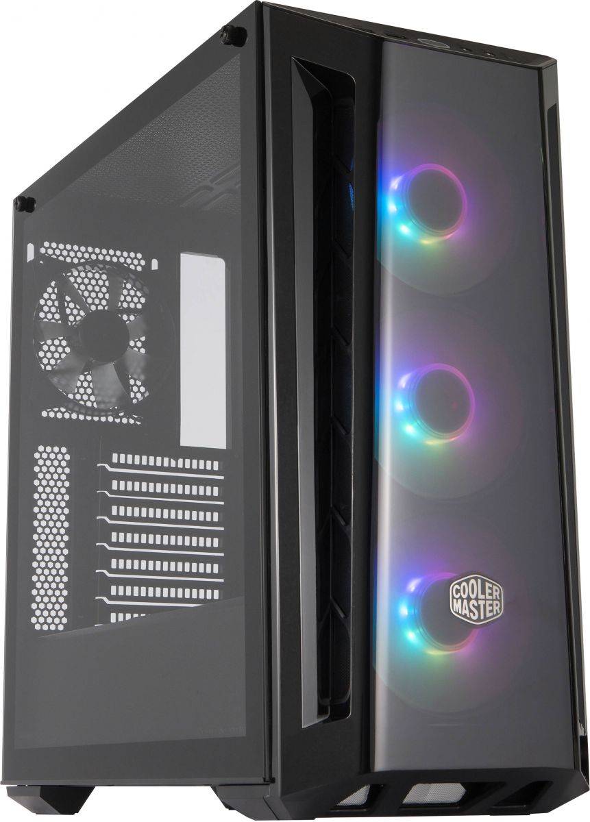 Cooler Master MasterBox MB520, 2xUSB3.0, 1x120 Fan, 3x120 ARGB Fan, RGB controller + 1 to 3 RGB splitter, w/o PSU, Black, Red Trim, DarkMirror Front Panel, ATX
